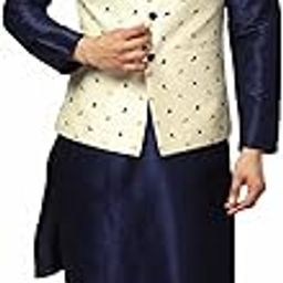 Men's Silk Blend Kurta Pajama with Designer Ethnic Nehru Jacket/Modi Jacket-picture-13