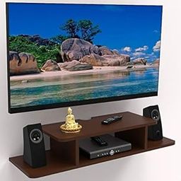 HOMEDESIGNMART Wall Mounted TV Unit Stand TV Cabinet Set Top Box/Setup Box Stand Wall Shelves for Home Living Room and Home Decor It (Brown TV Cabinet)-picture-28