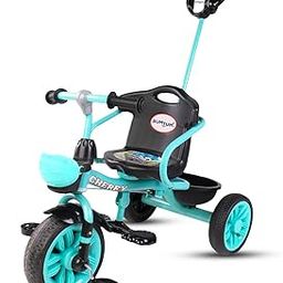 Bumtum Gear Me Up Baby Tricycle | Plug N Play Kids Tricycle with Storage Basket | Cushion Seat and Seat Belt for 1 to 5 Years Kids - Sea Green-picture-5