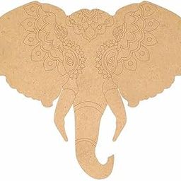 BA BHANDERI ART Pre Marked MDF Cutout 8inch for Clay Art Elephant Head Pre-Marked Cutout Wooden MDF Shapes 1Pcs-image-69