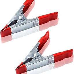 Drumstone 10 𝒀𝒆𝒂𝒓𝒔 𝑾𝒂𝒓𝒓𝒂𝒏𝒕𝒚 2-Pack 4-Inch Heavy Duty Metal Spring Clamps – Red Clips with PVC Coated Tips & Handles for Woodworking, Gluing, Clamping, DIY & Photo Backdrops-image-90