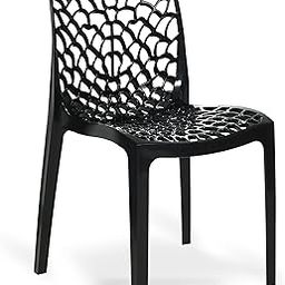 Supreme chairs Web Plastic Chair| Armless Chair for Dining Room Set, Cafe and Restaurents | Weight Bearing Upto 220kg | 6 Months Warranty*| (Color: Jet Black | Set of 1 Piece)-image-73