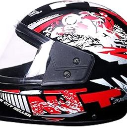 STISS Strong and Durable with Glass Stylish Matt Finish Full face Bike Helmet Red | Scratch Resistance and Silicone Glass Protection -Red-image-94