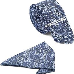 louis stitch Mens Olympic Blue Italian Style Silk Necktie Set With Pocket Square Tie Chrome Tiepin (Suit Accessories) (Britain)-picture-7