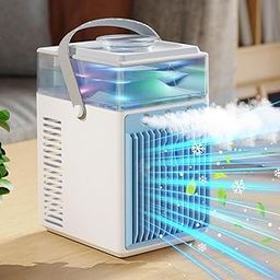 Portable Air Conditioners Fan 4 in 1 Evaporative air Personal Cooler Humidifier with App Control, 800ML Mini AC Desktop Cooling Fan for Office Tent Bedroom-image-82