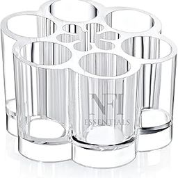 NFI essentials Acrylic Lipstick & Brush Organizer – 7 Slot Makeup Holder Stand for Vanity, Bathroom & Dressing Table Compact, Durable & Lightweight-image-28
