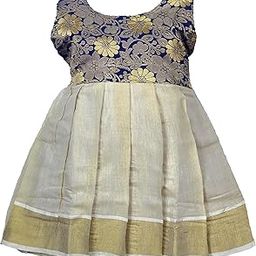 LEMON BERRY Girl's Traditional Ethnic Wear South Cotton Tissue Sleeveless Frock-image-99