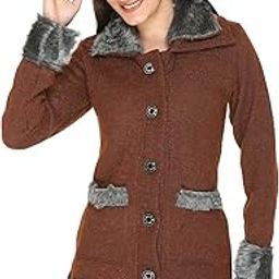 Women Winter WEAR Full Sleeve Woolen Hair Fur Long Cardigan for Women Girls-image-55