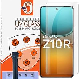 STP FEEL® HD+ UV Tempered Glass Screen Protector Guard Compatible For IQOO Z10R 5G (6.77 Inch, Pack of 1) Full Adhesive UV Curved Case Friendly HD Clarity with easy installation kit-image-100