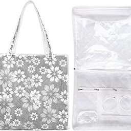 Preco Felt Tote bag organiser with multiple compartments, Travel Packing Organizer, Wardrobe Organiser for Women | Travel Organizer Bag for Jwellery, Cloths & Makeup-image-49