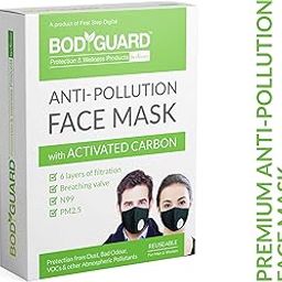 Bodyguard Cotton N99 Anti Pollution Reusable Face Mask with 6 Layers Activated Carbon Filters - Medium-2