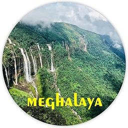 Meghalaya Wooden Fridge Magnet for Home Office Door Decoration & Home Kitchen Refrigerator Door Decor - Stylish Waterfall Travel Fridge Magnet Gift Items L X H 3 X 3 Inch-image-78