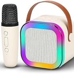 Gadget store Portable Karaoke Microphone with LED Bluetooth Speaker, Wireless Rechargeable Singing Machine, Musical Gift for Kids and Adults-image-10