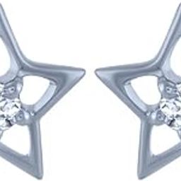 18k (750) White Gold and Diamond Stud Earrings for Women-image-92