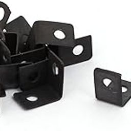 10 PCS | Black Corner Brace 1x1x0.6 Inch, Black L Shaped Bracket Small Angle Bracket Joint Bracket Fastener for Wood Shelf, Cabinet, Chair, Table, Door - Black-image-42