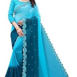 Elegant Silk Blend Saree – Traditional & Stylish Ethnic Wear for Women, Perfect for Weddings & Festive Occasions Light Blue-picture-10