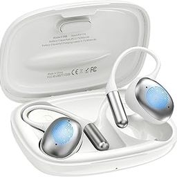 Zoklze Open Ear Wireless Bluetooth 5.4 Headphones,Ear Buds with ANC & Spatial Stereo Mode, Lightweight IPX5 Waterproof Earbud with 36H Playtime,Sport Headphone for Running, Workout, Cycling (White)-picture-47