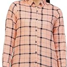 Rayon Regular fit Full Sleeves Check Casual Shirt for Women's (VASTRAATS3732D-$P)-image-8