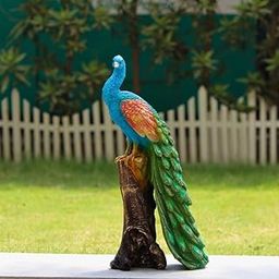 Wonderland Resin Beautiful Peacock Statue Garden Decor Dove Figurine Waterproof Resin Garden Landscape Lawn Decor Crafts #Blue-image-18