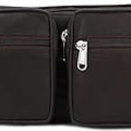 Leather Men & Women Waist Bag Fanny Bag Travel Pouch Passport Holder (13244) (Brown)-image-47