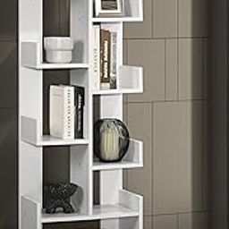 DeckUp Nobu Engineered Wood Book Shelf and Display Unit (White, Matte Finish)-image-73