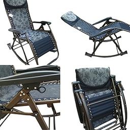 AMAZE" Folding Portable Zero Gravity Compact Easy Push Back Rocking oscillating Reclining Designer Relax Chair- Grey Flowers-image-54