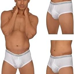 Signor Men's 100% Cotton Briefs with Ultra Soft Waistband Underwear - 85Cm (Pack of 3)-12