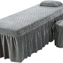 LOOM TREE® Spa Massage Table Sheet Set Bed Skirt 185X70Cm Facial Bed Cover W/Hole | Bedding | Sheets & Pillowcases-image-43