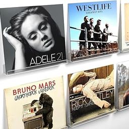 RAPAL Record Shelf 6 Pcs Wall Mount, 12 inch Clear Acrylic Album Record Holder Display, Kids Bookshelf, Floating Wall Shelves for Bathroom, Bedroom, Living Room, Kitchen-image-28