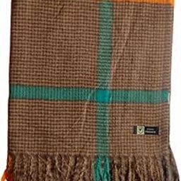 France Men's & Women's checkered Casual Soft and Warm Woolen Muffler for winter khaki brown color super big size-image-10