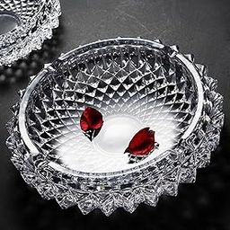 Crystal Clear Glass Ashtray - Smoke Collectible for Cigarettes and Cigars, Home, Car, or Office Use, Tabletop Ashtray, Indoor and Outdoor, Desktop Smoking Accessory (ELEGANT ASHTRAY)-14