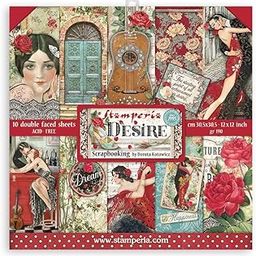 Stamperia International Stamperia-Scrapbooking Pad-Desire, Multicoloured, 12 x 12 inches, SBBL117-image-16