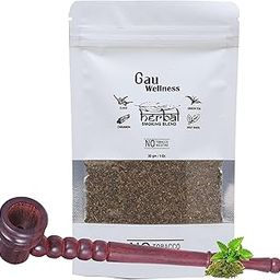 Gau Wellness Ayurvedic Herbal Smoking Mixture Blend 30 gram - 100% Nicotine Free & Tobacco Free With 1 Wooden Brown Bowl Pipe | Made With Natural Clove, Tulsi and Other Ayurveda Herbs (Addiction Free)-image-101