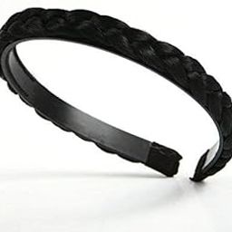 Braided Hair Band with Teeth, Synthetic Hair Braided Plates Non-Slip Headband, Hair Braid Accessories for Women & Girls, 1.2 inch, Black, Pack of 1-image-53