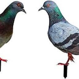 UJEAVETTE 2Pcs Pigeon Statues Garden Stakes Metal Yard Art for Backyard Lawn Farmhouse-image-7