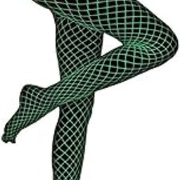 CHAMBYAL Glow in the Dark Luminous Glowing White Fishnet Pantyhose Women's Tights Size (24-30) White Color Pack of 1-image-103