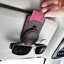 Basto Magnetic Leather Sunglass Holder for Car Visor – Stylish Sunglasses Clip & Organizer for Men and Women – Holds Cards, Parking Tickets, Easy Installation - Multicolor-image-91