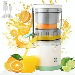 TRIDEO Rechargeable Citrus Juicer, Orange Juicer Squeezer, Mosambi Juicer, Wireless Portable Juicer Blender with USB Charging Electric Fruit Juicer Machine for Travel & Kitchen Purpose (Multi)_SA016-11