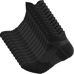 Trainer Cushion Ankle Socks Mens, Athletic Sports Cushioned Low Cut Socks, Running, Gym, Hiking Liners Sock (6 Pack)-image-15
