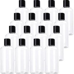 Hunky Dory 10pcs 200ml Empty Clear Plastic Bottles Refillable Travel Size Cosmetic Containers Small Leak Proof Squeeze Bottles with Black Flip Cap for Toiletries,Shampoo.-12