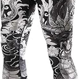Men's Quick Dry Cool Compression Fit Tights Leggings Waistband-YSK08 Dragon Size LG-image-42