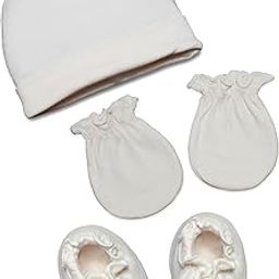 Eli Cotton Newborn Cap Mitten Booties for Baby Boys & Girls | Soft and Cozy Infant Cap Mitten Bootie Set | Unisex Newborns 0-6 Months-3