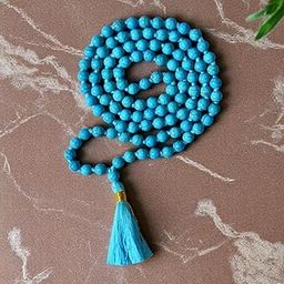 Ani Divine Firoza Japa Rosary Mala 108 Beads Semi Precious Crystal Stone | Blue Thread Knotted Jap Mala Round Jaap Mala for Reiki Healing Natural, Pooja, Mantra Jaap (Bead Size 5 MM)-image-86