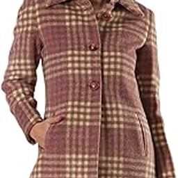 Women Spread Collar Long Sleeves Faux Fur Trim Checked Self Design 2 Pockets Tailored Fit Winter Wear Overcoat-image-8