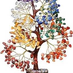Saniva 7 Chakra Crystal Tree, Meditation and Healing Gemstone Tree with Wooden Base, Multicolour-image-18