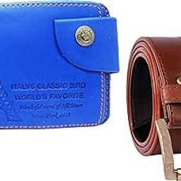 Mundkar Blue Wallet with Brown Belt Combo, Wallet & Belt Combo-picture-32