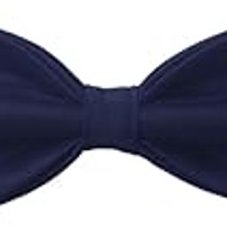 Bow Tie for Men Classic Solid Color Pre-Tied Satin FoTuxedo Bowtie Adjustable Length Clip on Design for Adults Elegant Double Fold Ties for Boys and Men’s (Neavy Blue)-8