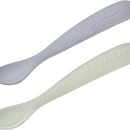 Beaba Set of 2 1st Stage Silicone Spoons - Green/Grey-image-10