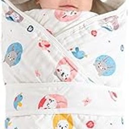 SNOWIE SOFT® Muslin Towel for New Born Baby Ultra Soft Cotton Baby Swaddle Wrap Absorbent Bath Towel Cute Cartoon Swaddle Bath Shower Gift for Girls Boys,90x90cm-83