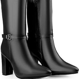 Elegant Women's Mid-Calf Office, Winter Outings, and All Occasion Wear Boots with 9 CM Block Heel-image-34